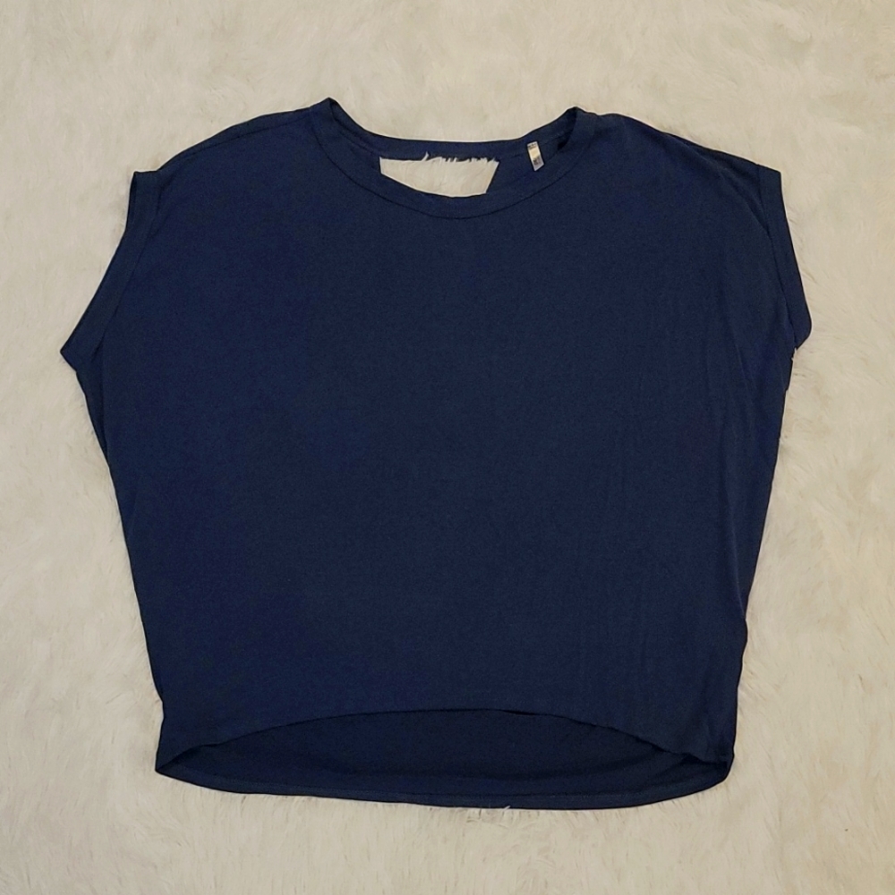Navy Sleeveless Drape Back Top